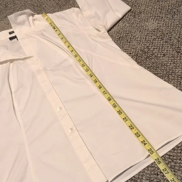 Lafayette 148 Women's Shirt White Classic Cotton Button Up Wide Collar Blouse - Picture 4 of 7